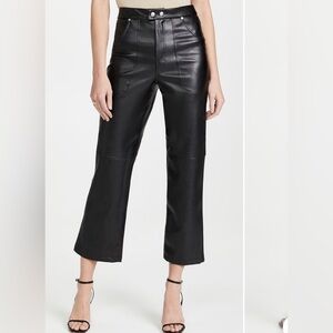 Blank NYC Track Record Black Vegan Leather Pant Sz 2 / 26 NEW
